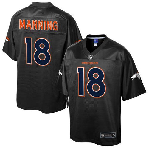 Nike Broncos #18 Peyton Manning Black Men's NFL Pro Line Black Reverse Fashion Game Jersey - Click Image to Close